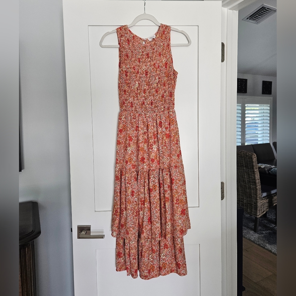Sienna Sky Tiered Maxi - Coral/Orange Size S